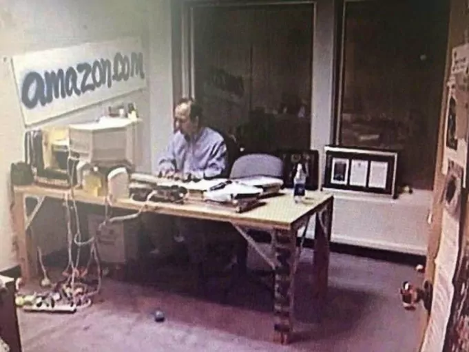 Jeff Bezos in his Office in 1999