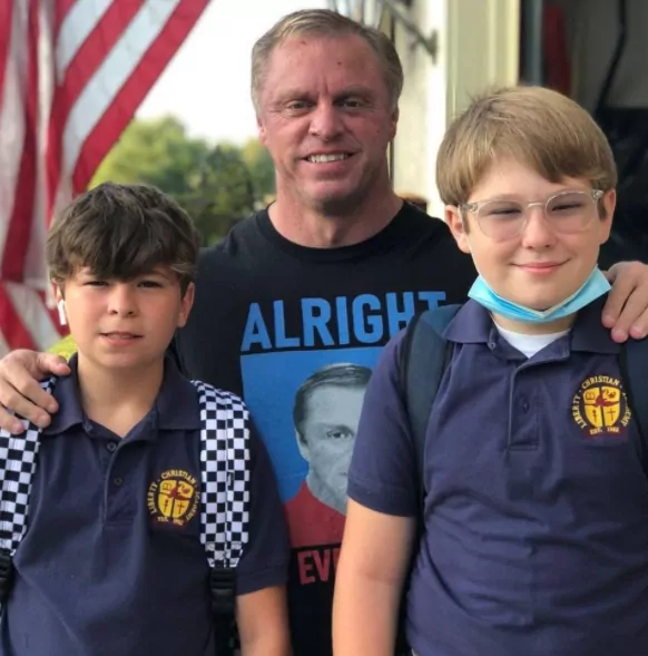 John Meadows with his twin sons