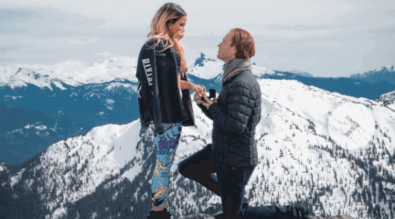 Natasha Grano being proposed by her partner Michael Graziano