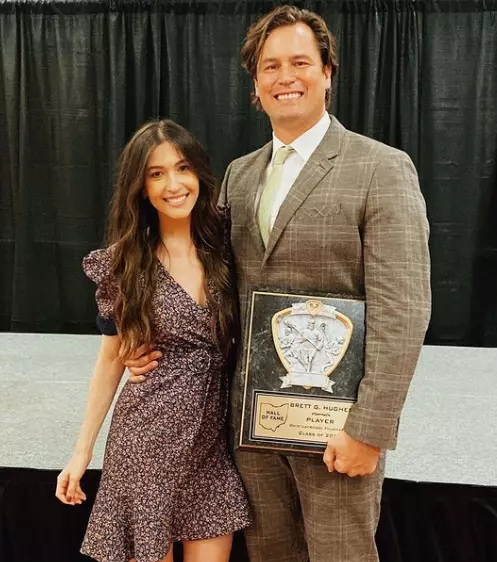 Brett Hughes with his wife Kate Voegele