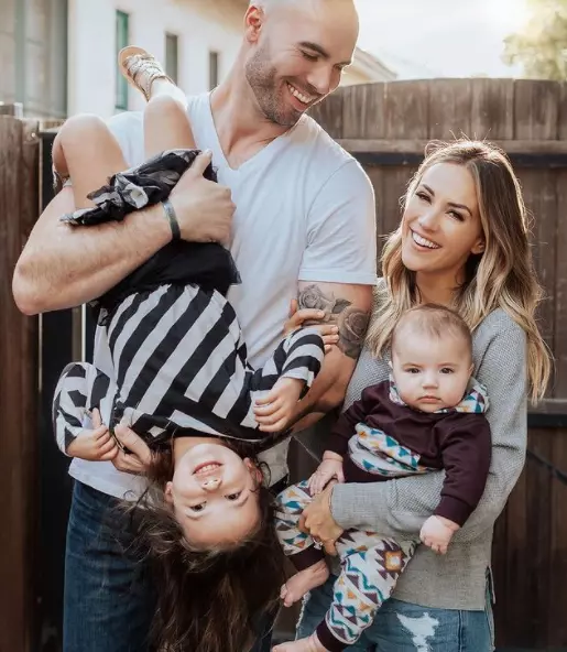 Jana Kramer with Mike Caussin and two kids