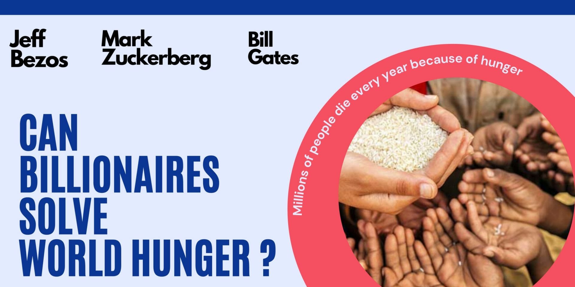 Can Billionaires solve world hunger Musk, Bezos, Gates and Zuckerberg