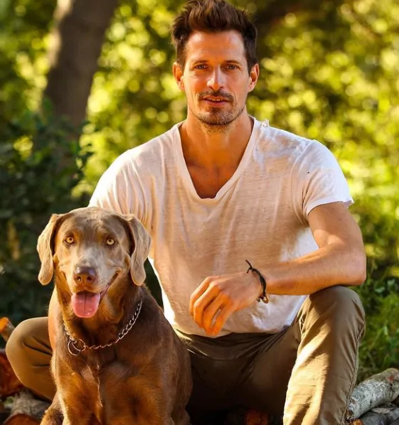 Lane Carlson with his pet dog Pacha
