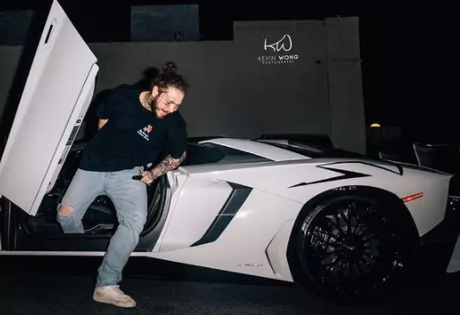 Post Malone with his car