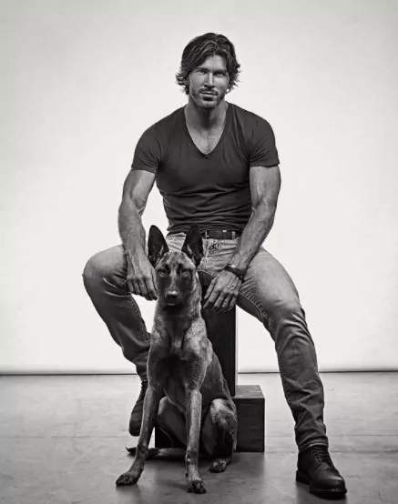 Christopher Russell with his dog