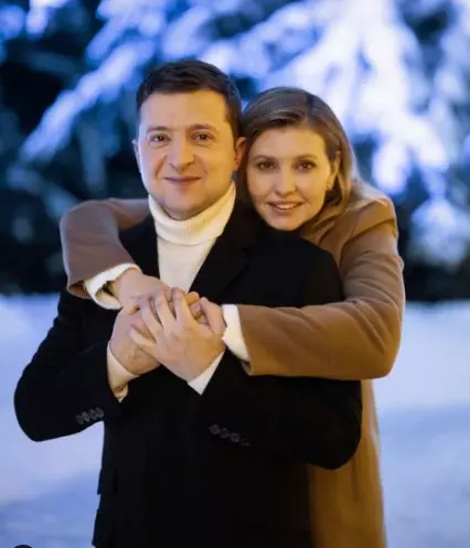Volodymyr Zelenskyy with his Family